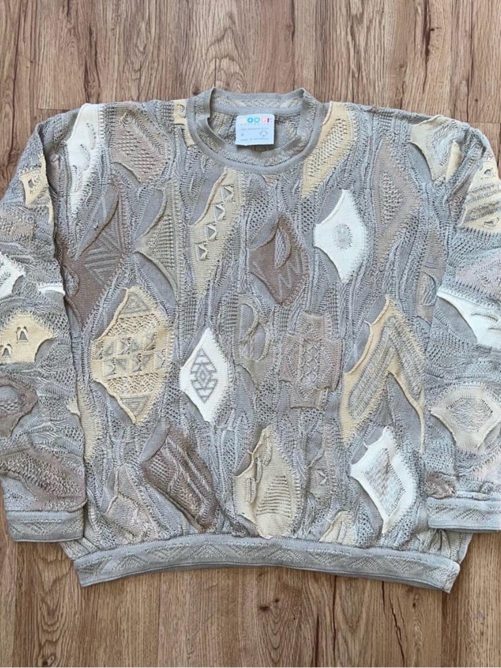 Vintage 90s COOGI / Cuggi 3D Texturized Knit Sweater - Earth Tones Neutral